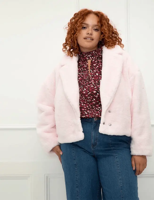 ELOQUII Elements Faux Fur Crop Jacket 1 1