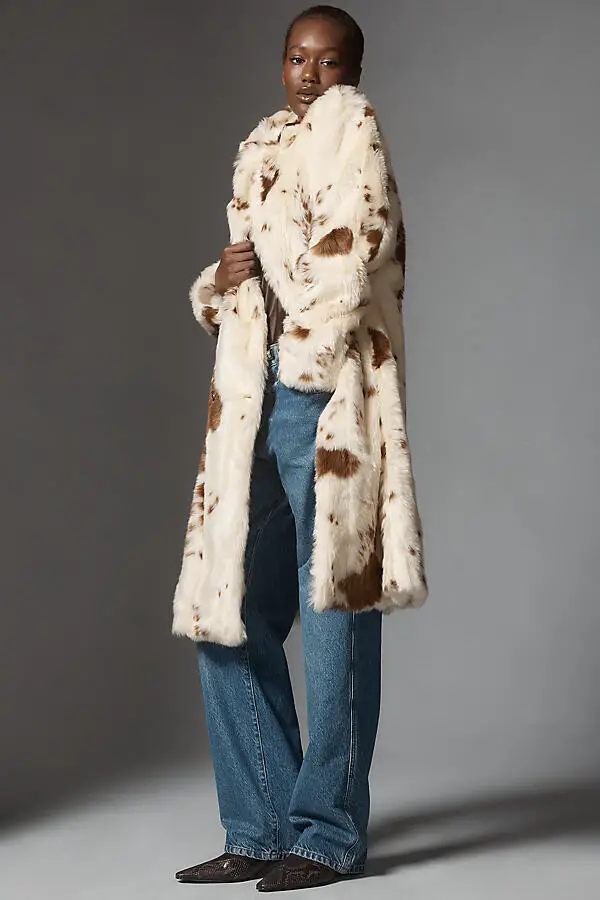maeve grand glam faux fur coat jacket