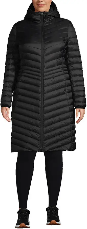 lands end ultralight packable long down coat
