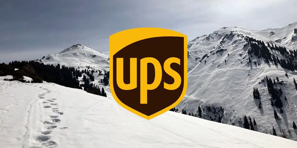 ups logo winter snow foot tracks mountain
