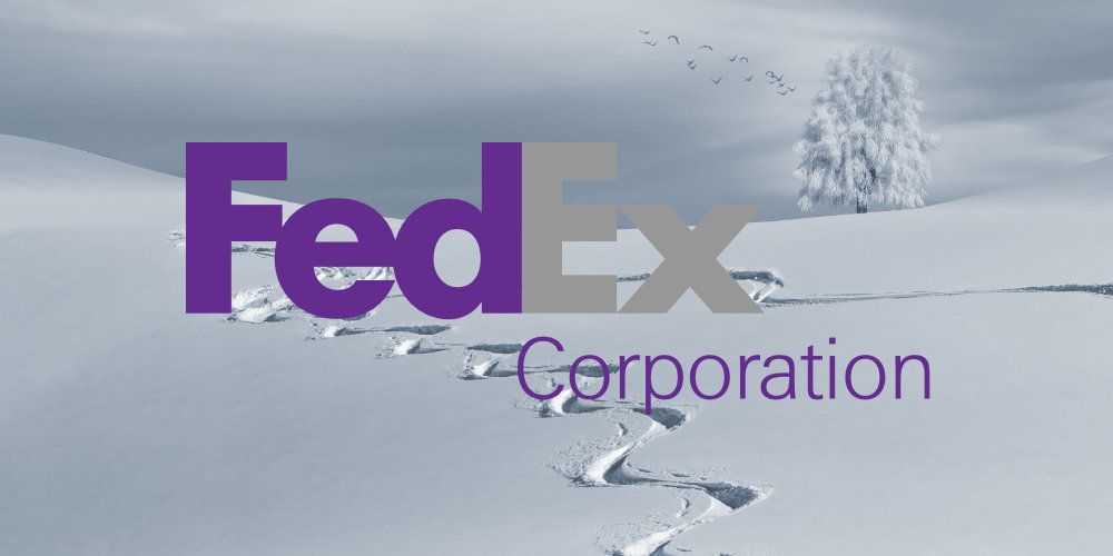 fedex logo winter snow foot tracks