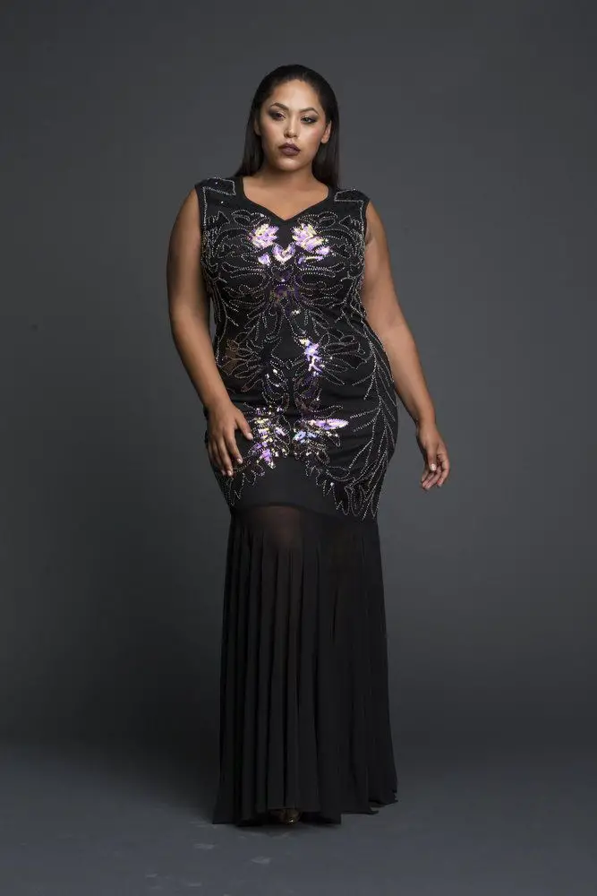 NET SEQUINED DRESS WITH FLAIR BOTTOM 1 1