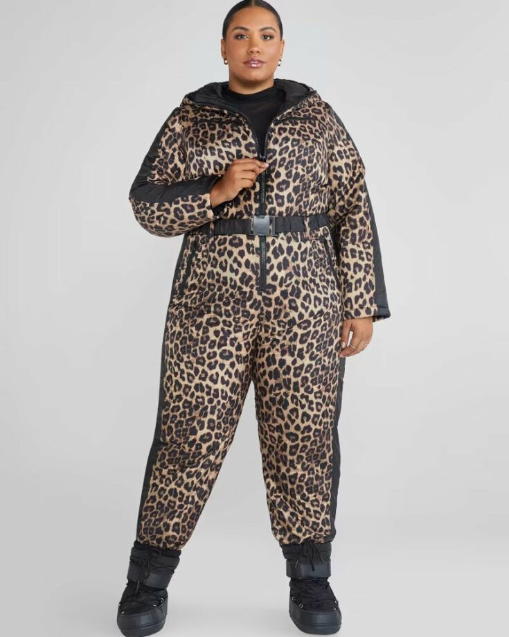 Samara Leopard Print Colorblock Ski Jumpsuit 1