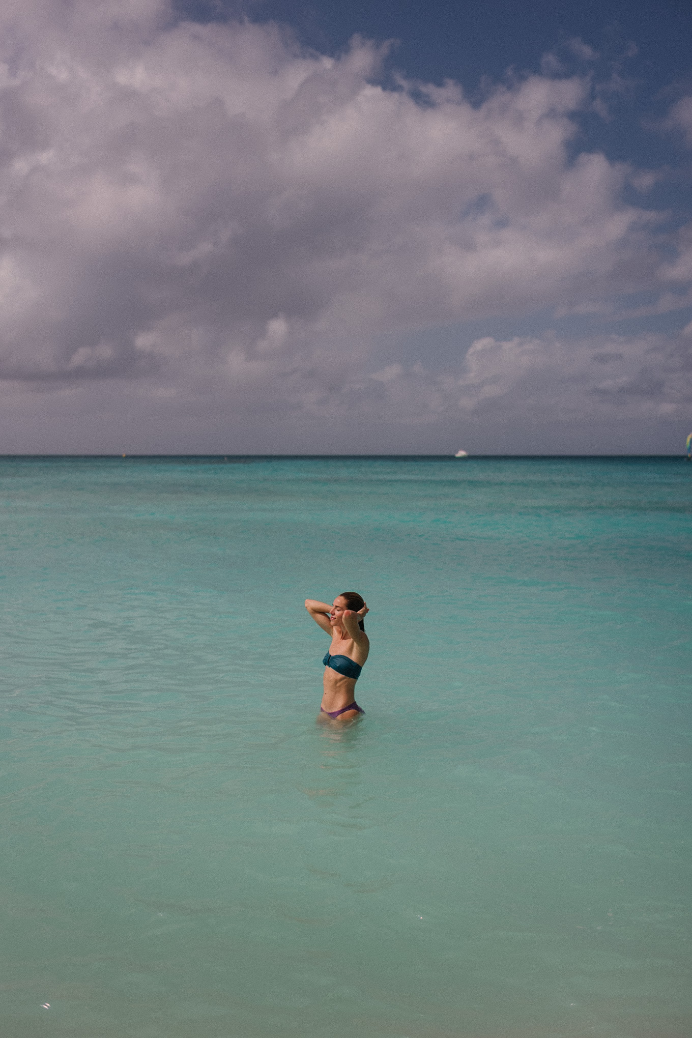 turquoise purple bikini