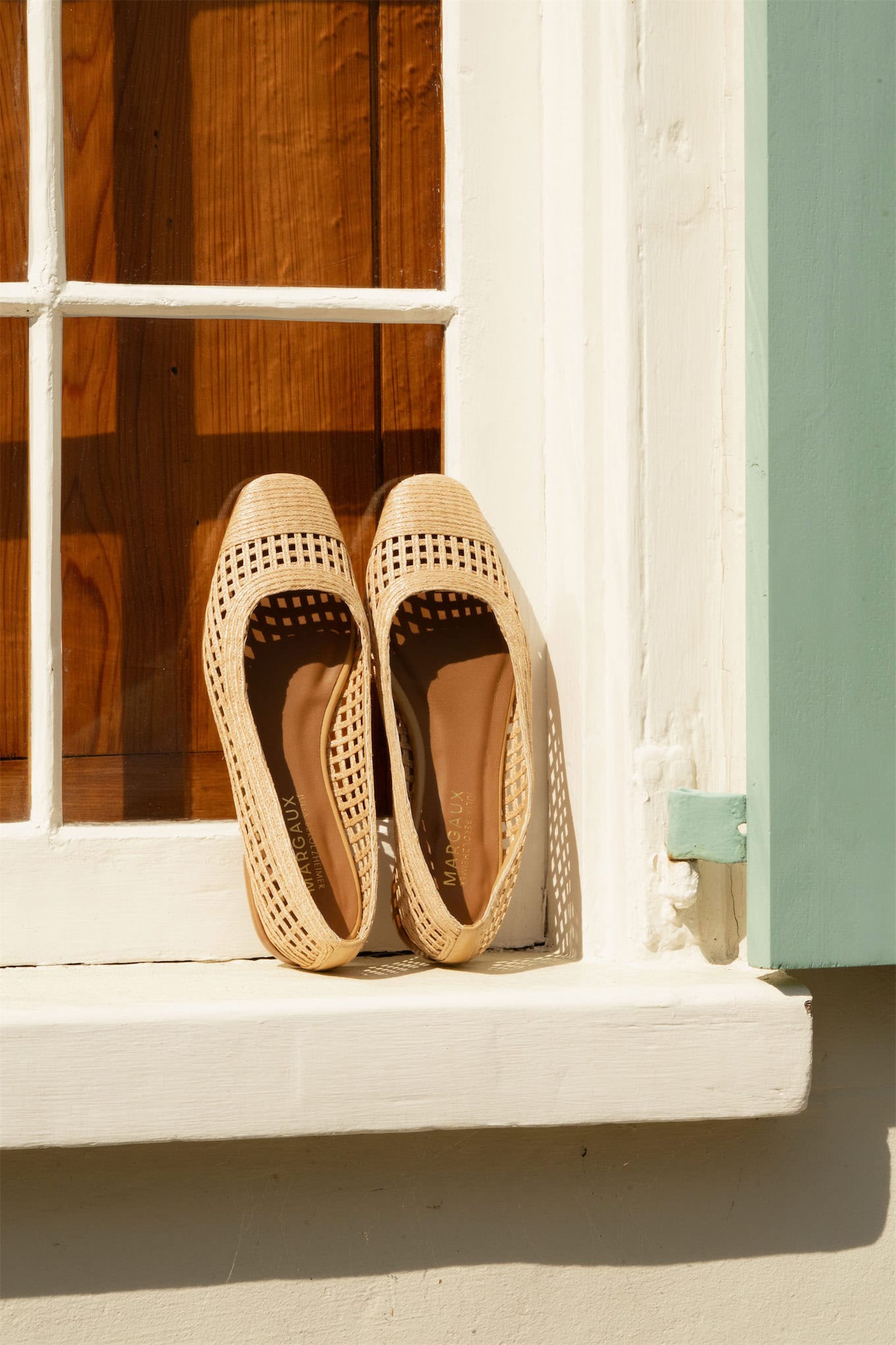 green maxi dress rattan flats