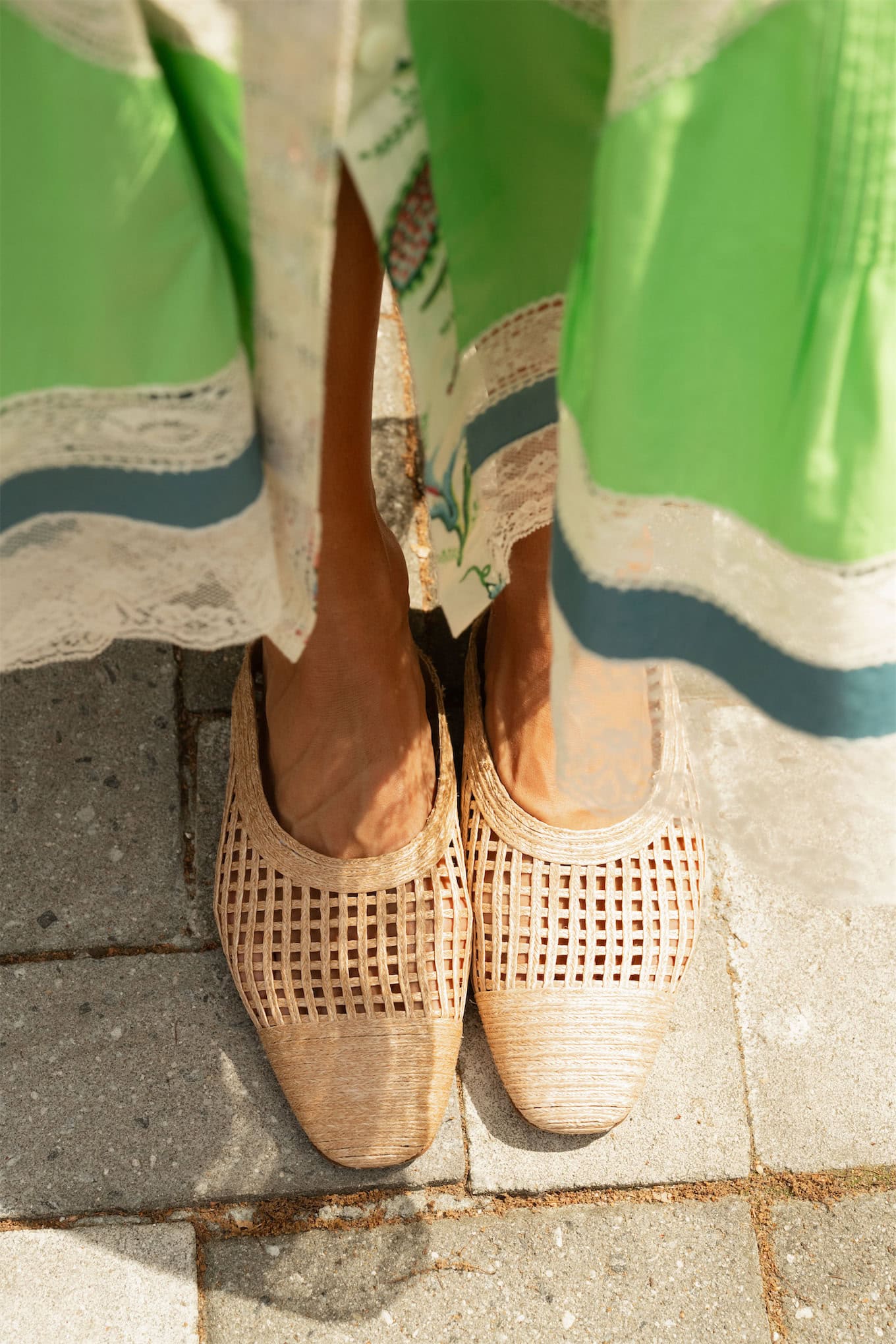 rattan mules