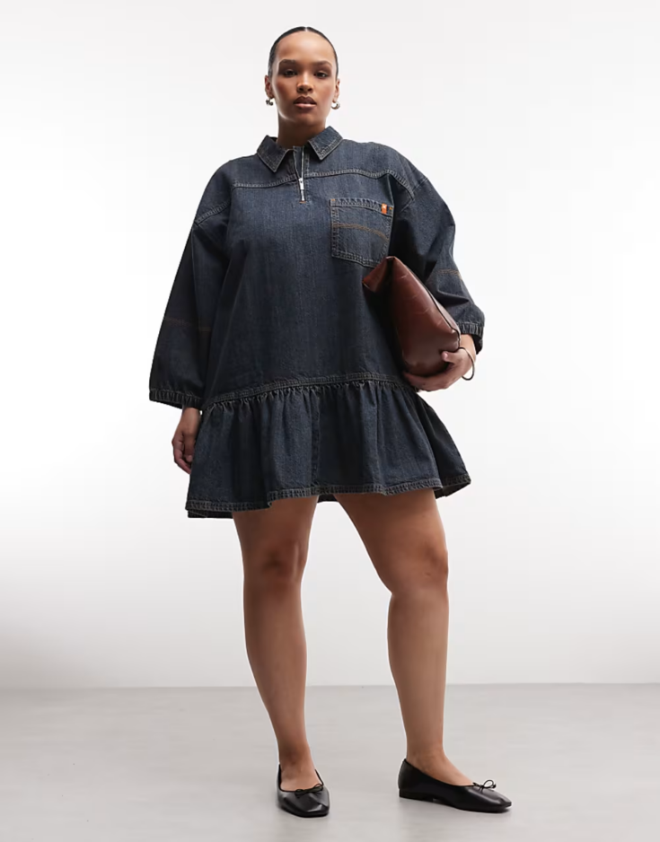 plus size denim dress by asos