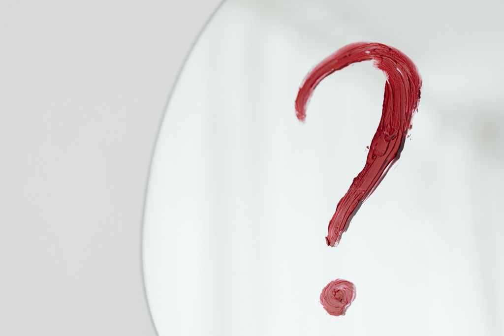 Close-up of a red question mark painted on a mirror with a white background.

A Plus Size Vampire Romance